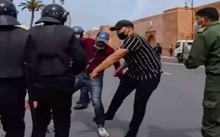 توقيف الشخص الذي أحدث ضجة بعد ظهوره في مقاطع فيديو وهو يعنف الأساتذة المحتجين بالرباط